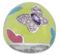 Papillon - Yellow Enamel with CZ Ring