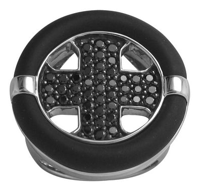Gothika - Black Rubber with CZ Ring