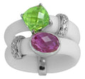 Venezia - White Rubber with CZ Ring