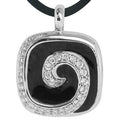 Swirl - Black Enamel with CZ Pendant