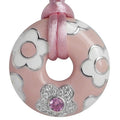 Fleur - Pink Enamel with CZ Pendant