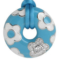 Fleur - Turquoise Enamel and CZ Pendant