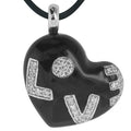 Love - Black Enamel with CZ Pendant