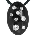 Glitter - Black Enamel with CZ Pendant