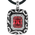 Royale - Black Enamel with CZ Pendant
