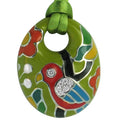 Perroquet - Green Enamel with CZ Pendant