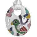 Perroquet - White Enamel with CZ Pendant