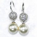 Luxury - White Pearls with CZ Earrings
