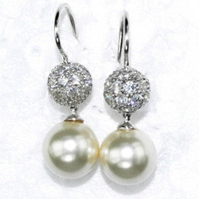 Luxury - White Pearls with CZ Earrings