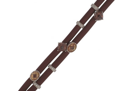 Venezia - Brown Rubber with CZ Necklace