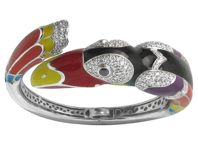 Toucan - Multicolor Enamel with CZ Bangle