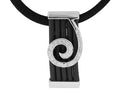 Swirl - Black Rubber with CZ Pendant