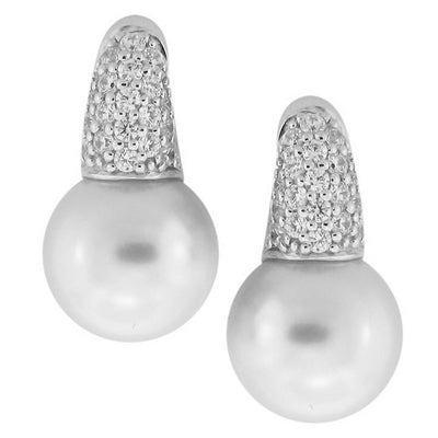 Pearl Candy - White Pearls with CZ Earrings