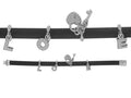 Flirt - Black Rubber with CZ Charm Bracelet