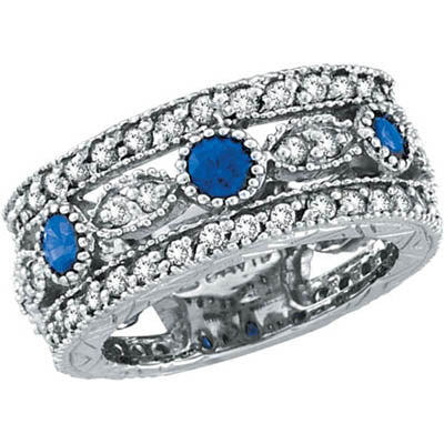 Antique Style Sapphire and Diamond Ring