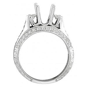 Antique Style Diamond Semi-Mount Ring