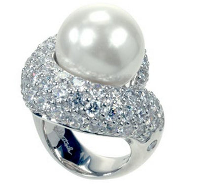 Infinity - White Pearl with CZ Ring