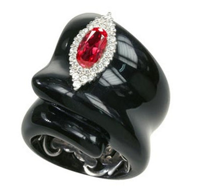 Isabelle - Black Resin with CZ Ring