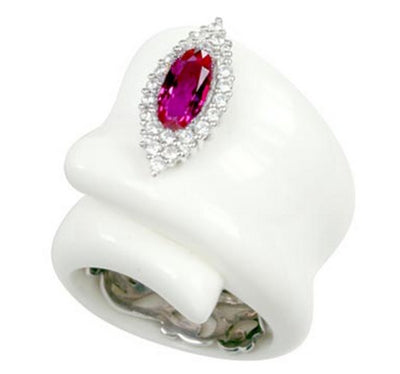 Isabelle - White Resin with CZ Ring