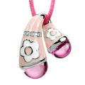 Fleur Twist - Pink Enamel with CZ Pendant