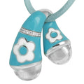 Fleur Twist - Turquoise Enamel with CZ Pendant
