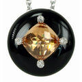 Corona - Black Enamel with CZ Pendant