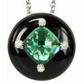 Corona - Black Enamel with CZ Pendant
