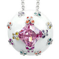 Farfalla Allegra - White Enamel with CZ Pendant