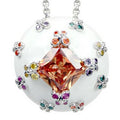 Farfalla Allegra - White Enamel with CZ Pendant