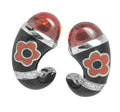 Fleur Twist - Black Enamel with CZ Earrings