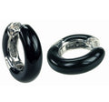 Pure Color Hoops - Black Enamel Earrings