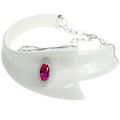 Isabelle - White Enamel with CZ Necklace