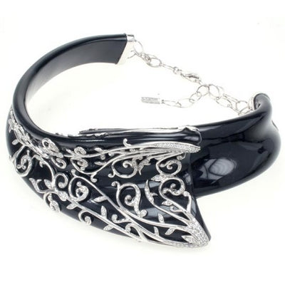 Anastasia - Black Resin with CZ Necklace