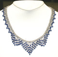 Blue Sapphire and Diamond Necklace