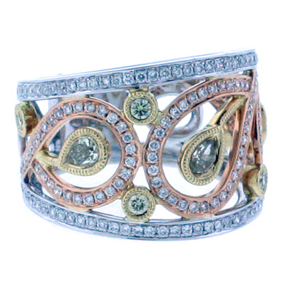 Fancy Yellow and White Diamond Ring