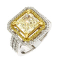 Radiant Yellow Diamond Ring in 18Karat White Gold
