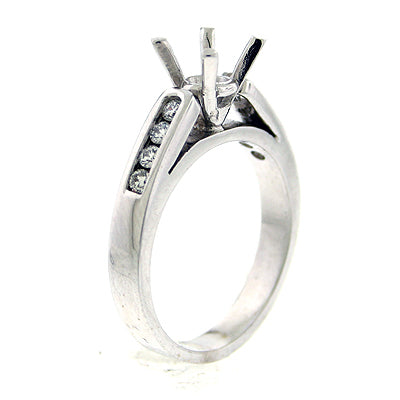 Ladies Semi-Mount Engagement Ring with Side Diamonds