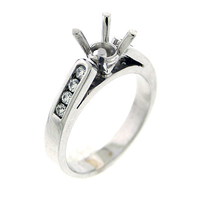 Ladies Semi-Mount Engagement Ring with Side Diamonds
