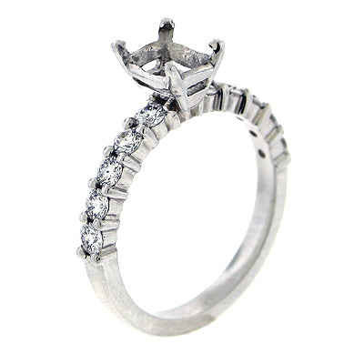 Ladies Semi-Mount Engagement Ring with Mini Side Diamonds