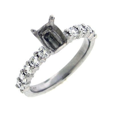 Ladies Semi-Mount Engagement Ring with Mini Side Diamonds