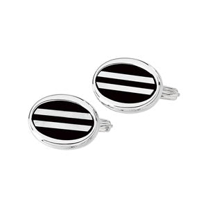 Genuine Onyx & Mother of Pearl Cuff Links