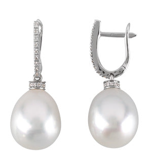Paspaley South Sea Cultured Pearl And Diamond Earrings