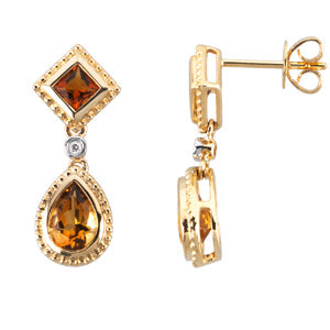 Multicolor Gemstone And Diamond Earrings