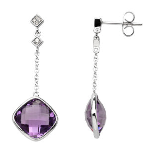 Amethyst and Diamond Earrings