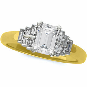 Emerald Cut Semi-Mount Engagement Ring