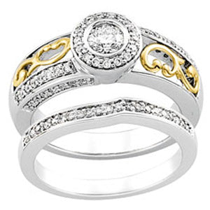 Two Tone Bridal Engagement Ring