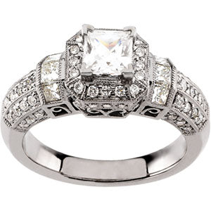 Vintage Style Semi-Mount Engagement Ring