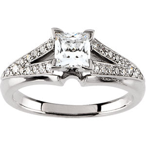 Princess Cut Semi-Mount Engagement Ring