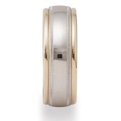 Two Tone Milgrain Wedding Band
