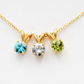 Trio Gemstones Pendants in a Necklace in 14 Karat Yellow Gold